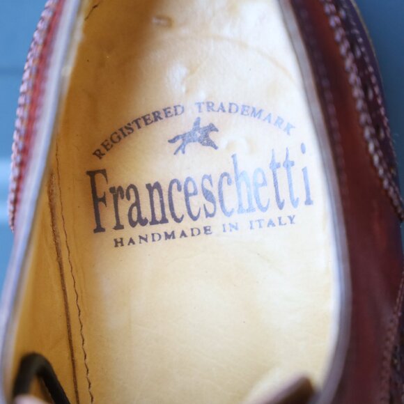 Franceschetti 8-M Burgundy Red Mens Norvegese Oxford Dress Shoes - Picture 15 of 15